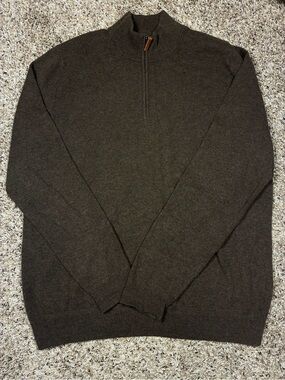 John W. Nordstrom 100% Cashmere Quarter Zip Pullover Sweater